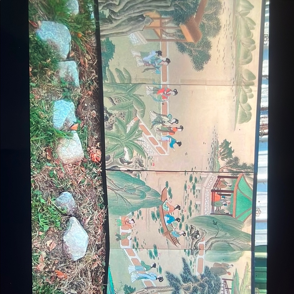 Vintage Asian-Inspired Folding Screen